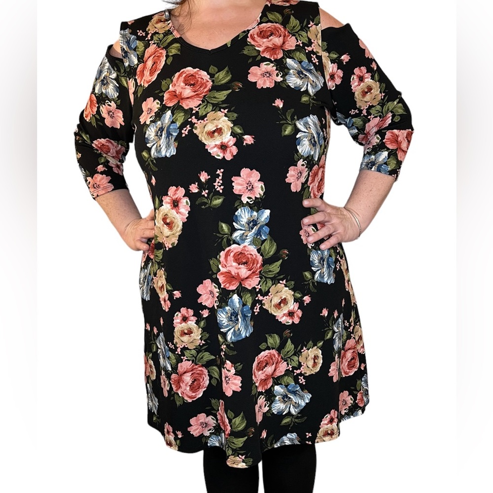 Asley Blue Cold shoulder dress 2x